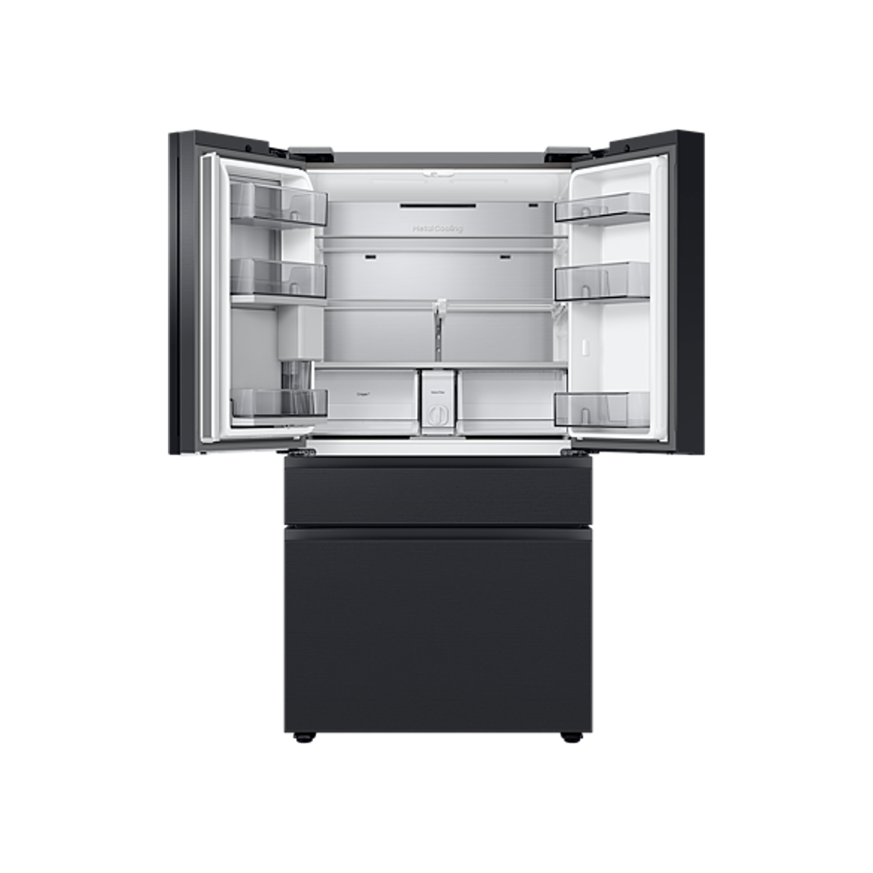 Samsung Bespoke 630L Net French Door Refrigerator with changeable panels - Matt Black Stainless Steel (Photo: 2)